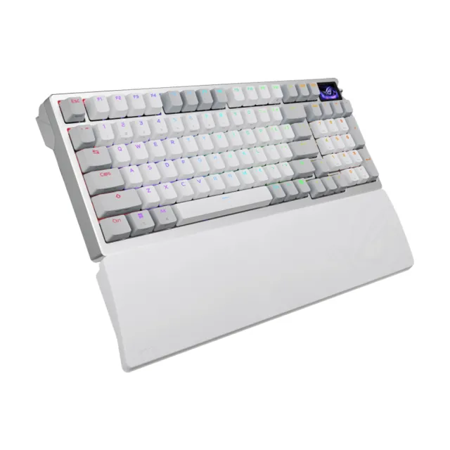 【ASUS 華碩】Azoth 96 HE Gaming Keyboard 無線電競鍵盤 - 白色(ROG HFX V2 磁性軸)