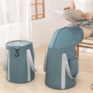 【養生汗蒸】可折疊五層保溫過膝泡腳桶(水袋 儲水桶 釣魚桶 泡腳盆 足浴袋 足浴桶 血液循環 洗腳 護膝)