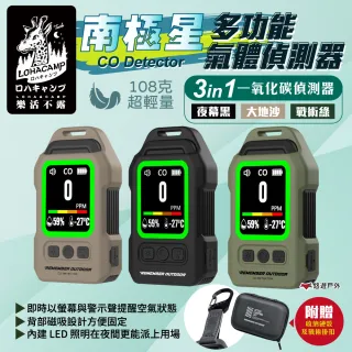 【樂活不露】戶外露營 南極星一氧化碳偵測器 三色 輕巧便攜 瓦斯洩漏檢測儀 溫度計 濕度計(悠遊戶外)
