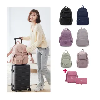 【冰山袋鼠】獨家三件組-防潑水大容量後背包/旅行袋/書包/包包/斜背包/側背包/零錢包/女包-共十款