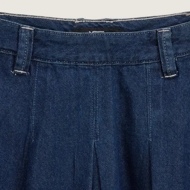【VANS】官方旗艦 Authentic Chino Denim Skirt 女款藍色牛仔裙