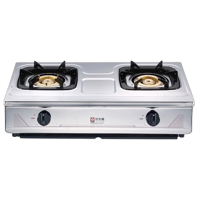 【SAKURA 櫻花】二口不鏽鋼銅爐頭傳統安全台爐(G632K 原廠保固安裝服務)