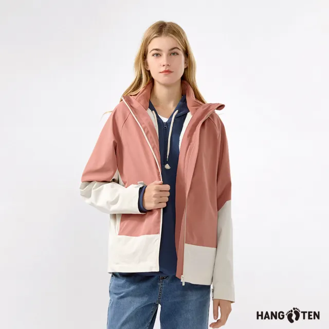 【Hang Ten】女裝-恆溫多功能-石墨烯羽絨防水防風防汙三合一背心外套(多色選)