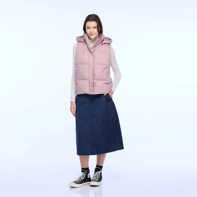 【NAUTICA】官方旗艦 女裝  防潑水連帽背心(粉紅色)