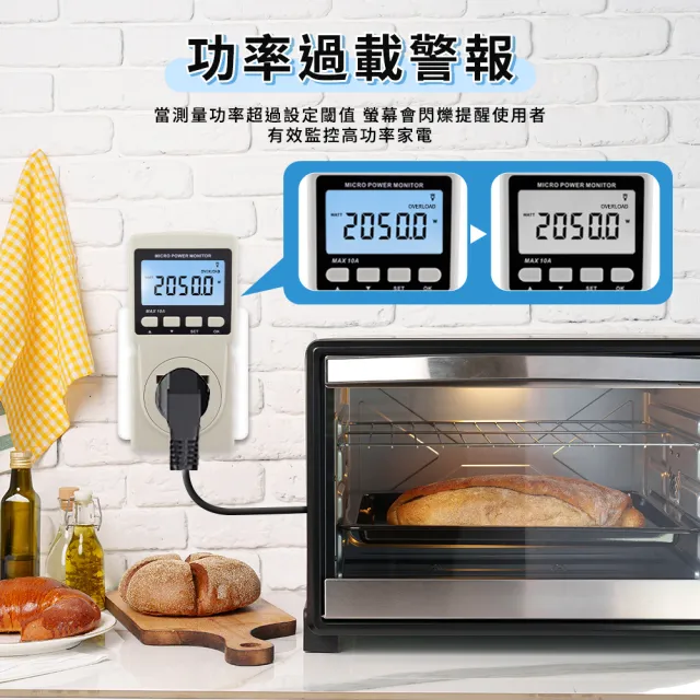 【SMILE】用電度數紀錄器 家庭用電量紀錄 隨插即測 電器功率監控儀 165-MPM(電力監測儀 功率計 計算用電)