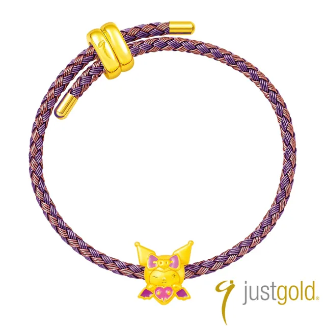 【Just Gold 鎮金店】三麗鷗 酷洛米 Kuromi 天使與惡魔-愛心Kuromi 黃金串珠