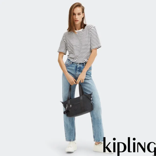 【KIPLING】曜岩黑品牌經典圓標手提側背包-ART MINI 女包