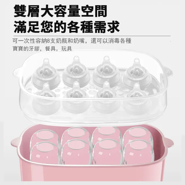 【UVLED 鈺創合成】多功能高溫蒸氣烘乾消毒鍋(溫奶器 奶瓶消毒鍋 輔食加熱器 恆溫熱奶 消毒烘乾 精準控溫)