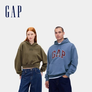 【GAP】男女同款 Logo刷毛刺繡帽T-多款任選(841725&781237&792234)