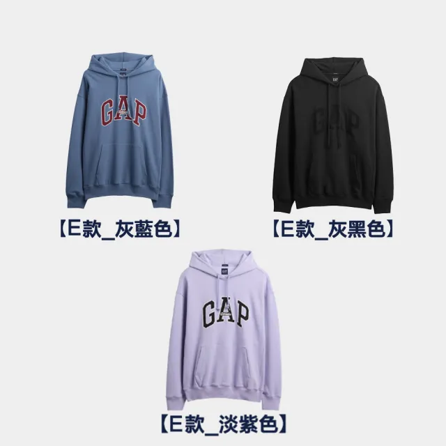 【GAP】男女同款 Logo刷毛刺繡帽T-多款任選(841725&781237&792234)