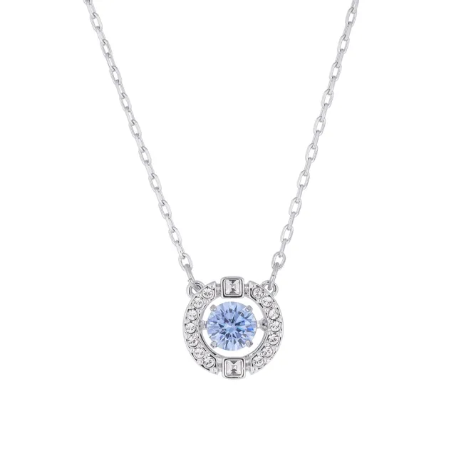 【SWAROVSKI 施華洛世奇】藍色 Sparkling 水晶項鏈 5279425(真 品 平 輸)