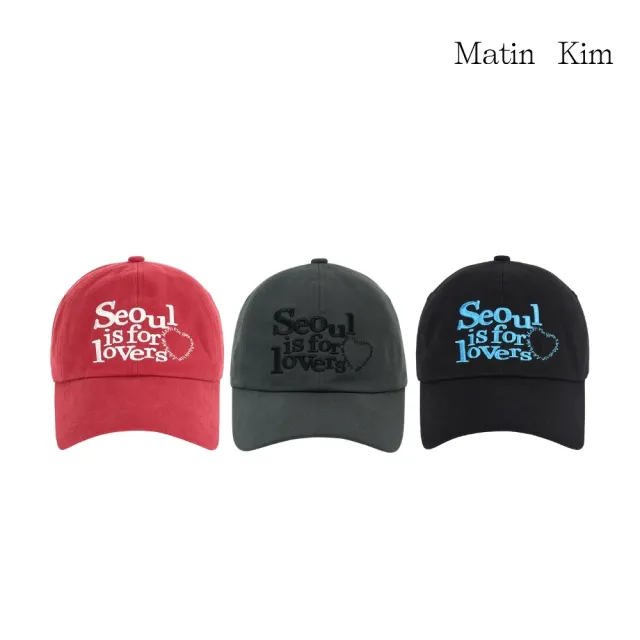 【MATIN KIM】官方旗艦 Seoul Lovers印花棒球帽(多款任選)