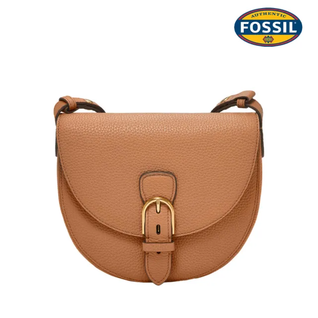 【FOSSIL】Everleigh 真皮斜背馬鞍包-沙色 ZB11068237