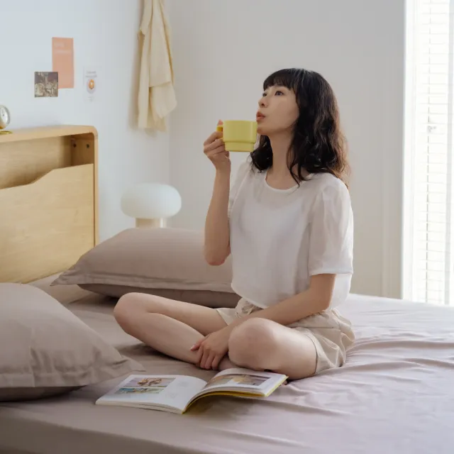 【翔仔居家】100%萊賽爾 60支天絲 床包+枕套-2件組-恆光(單人/單人床包/天絲床包/萊賽爾天絲)