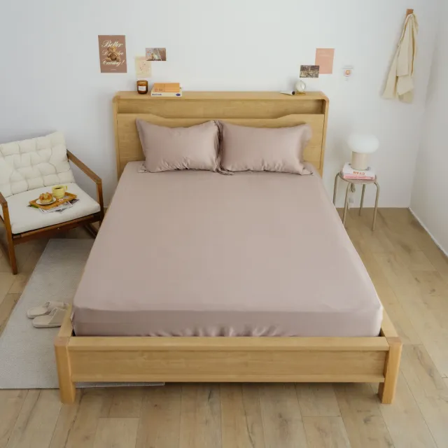 【翔仔居家】100%萊賽爾 60支天絲 床包+枕套-2件組-恆光(單人/單人床包/天絲床包/萊賽爾天絲)