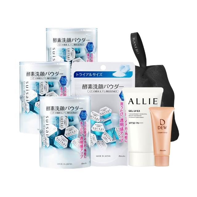 【Kanebo 佳麗寶】suisai 淨透酵素粉111顆洗淨拋光組(洗面乳)