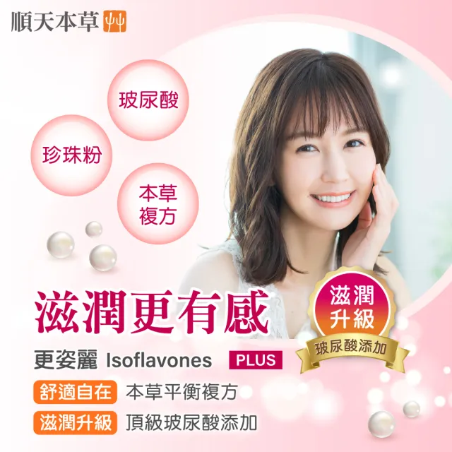 【順天本草】更姿麗膠囊-玻尿酸升級版 2盒組(60顆/盒X2 熟齡保養 大豆異黃酮 珍珠粉)