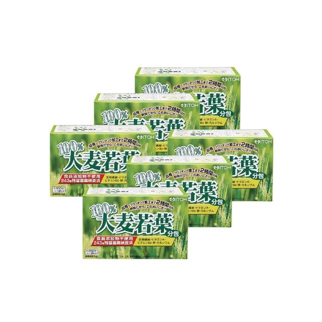 【ITOH 井藤】日本原裝100%大麥若葉酵素青汁6盒組(30袋/盒 外食族必備 排便順暢  28種營養素濃縮 日本暢銷)