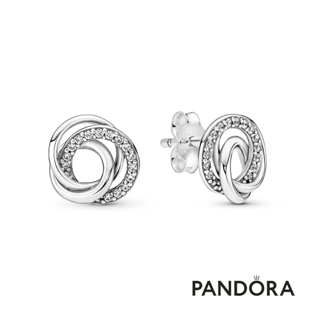 【Pandora 潘多拉】永恆親情圓環針式耳環