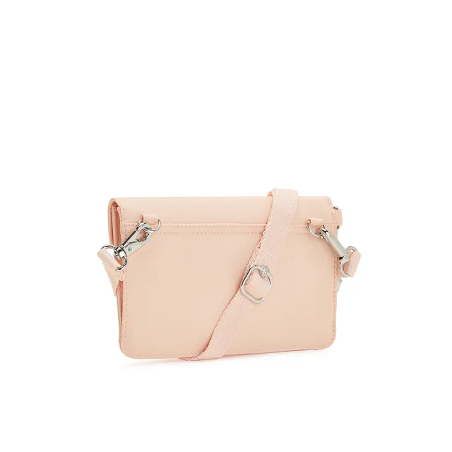【KIPLING】玫瑰淡粉色信封型肩背小包-NEW LELIO