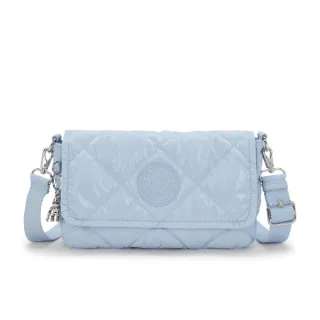 【KIPLING官方旗艦館】溫柔淡藍翻蓋手提斜背兩用包-ARAS