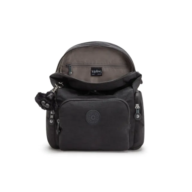 【KIPLING】『猴子包』午夜星空黑掀蓋拉鍊後背包-CITY ZIP MINI