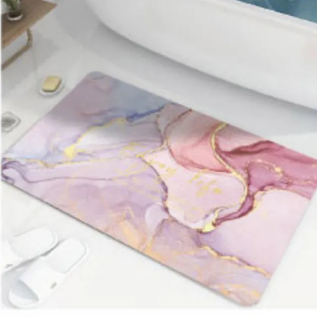 【嵐楓居家】4入奈米絨面軟式硅藻土吸水止滑地墊(踏墊/浴室.廚房地墊/速乾)