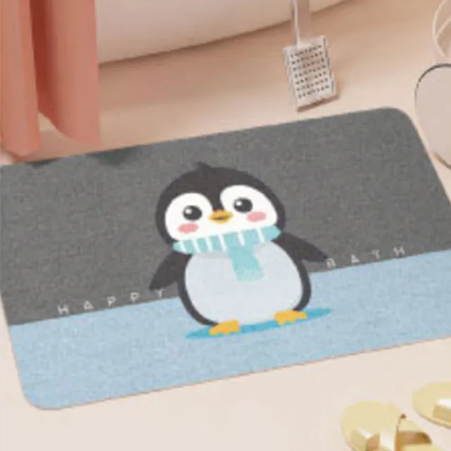 【嵐楓居家】4入奈米絨面軟式硅藻土吸水止滑地墊(踏墊/浴室.廚房地墊/速乾)