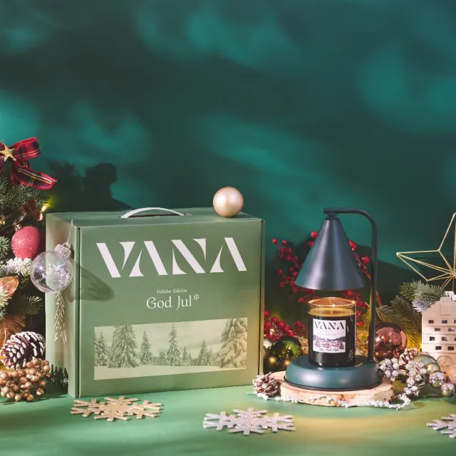 【VANA】Lagom 限定暖燈禮盒(霧灰白/森林綠)｜禮物｜可調光｜搭配蠟燭｜融蠟燈｜秋季香氛賞