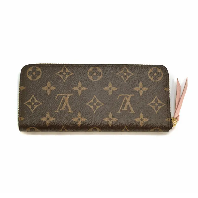 【Louis Vuitton 路易威登】M61298 經典Monogram塗層帆布CLEMENCE系列拉鍊長夾(芭蕾粉色)