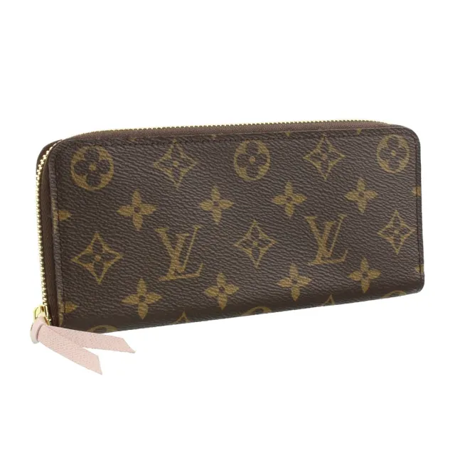 【Louis Vuitton 路易威登】M61298 經典Monogram塗層帆布CLEMENCE系列拉鍊長夾(芭蕾粉色)
