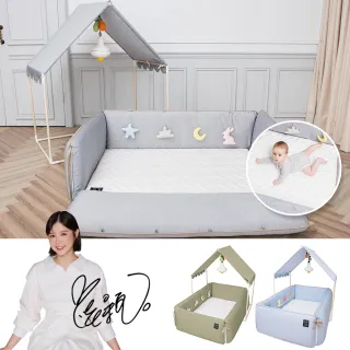 【gunite】多功能第三代落地式沙發嬰兒陪睡床0-6歲+屋頂組(多色可選)