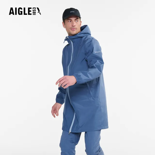 【AIGLE】MTD 防水易收納長版外套∣AG-FBH06(防水外套 防風 防潑水 輕量 抗UV 防曬外套 女外套 男外套)