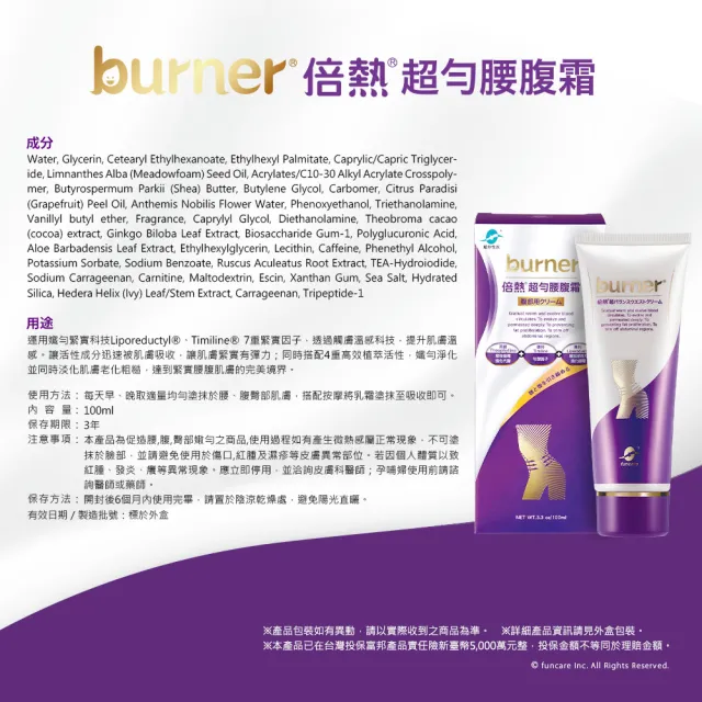 【burner 船井倍熱】mo獨家_超勻美體腰腹限定組(緊實美肌/身體乳)