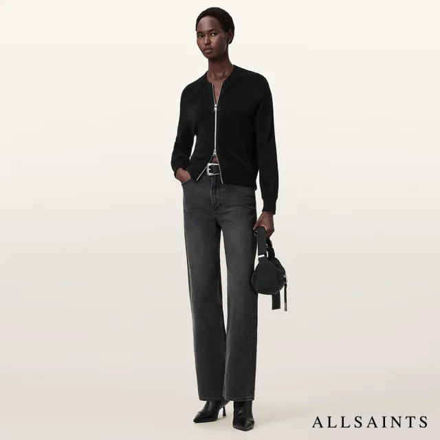 【ALLSAINTS】REBEL ZIP 喀什米爾羊毛針織外套-黑 W004KC (舒適版型)