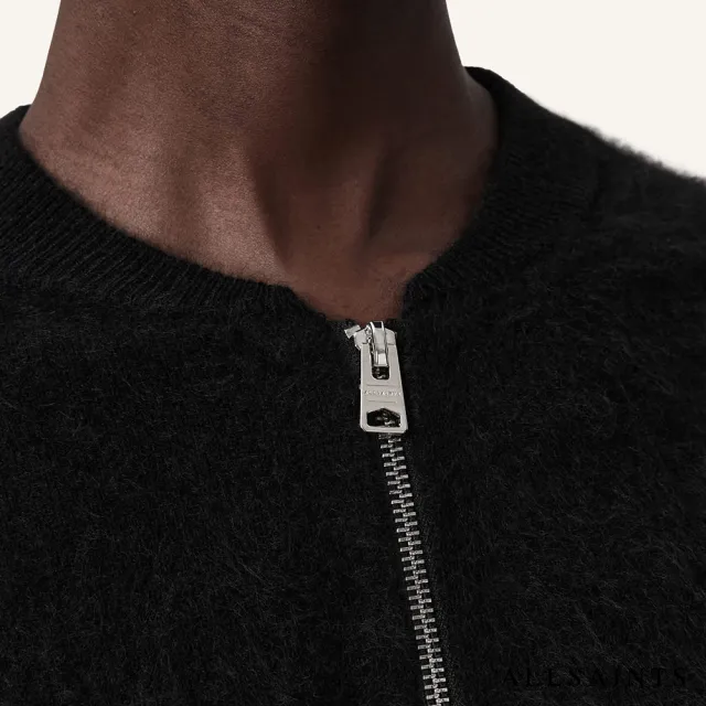 【ALLSAINTS】REBEL ZIP 喀什米爾羊毛針織外套-黑 W004KC (舒適版型)