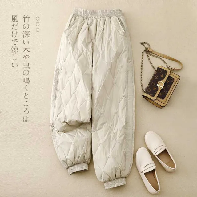 【LANNI 藍尼】★寬鬆保暖防風棉褲(褲子/長褲/棉褲/復古/日系/通勤)