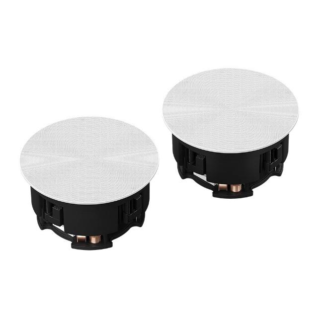 SONOS x Sonance嵌入式天花板喇叭，6英寸規格，一對裝，公司貨。採用隱藏式嵌入安裝，提供自然、純淨且均勻覆蓋全室的音效表現。為被動式喇叭，需搭配擴大機（另購）驅動使用。