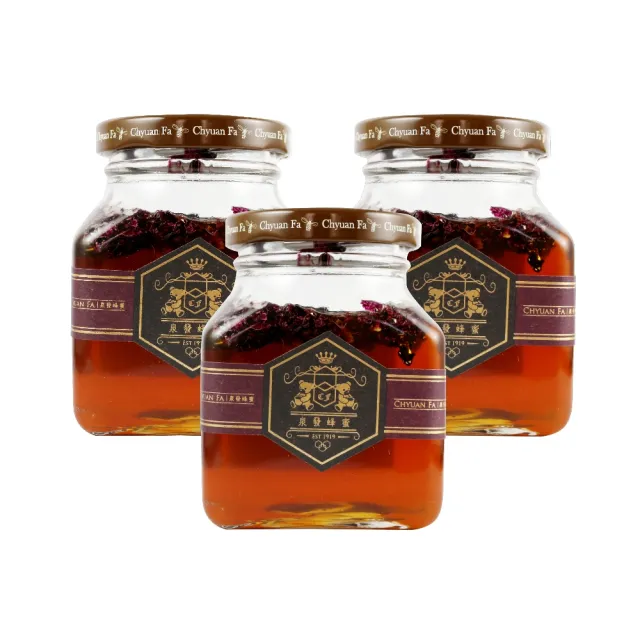 【CHYUANFA 泉發蜂蜜】玫瑰蜂蜜醬250g三入 (玫瑰花蜜伴手禮婚禮小物HALAL清真認證)