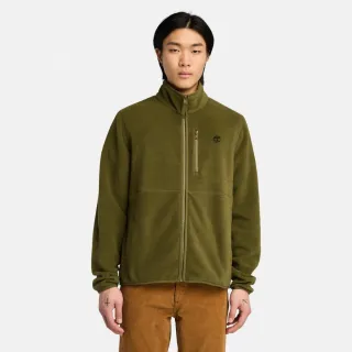 【Timberland 官方旗艦】男款橄欖綠色抓絨外套(A69KN302)