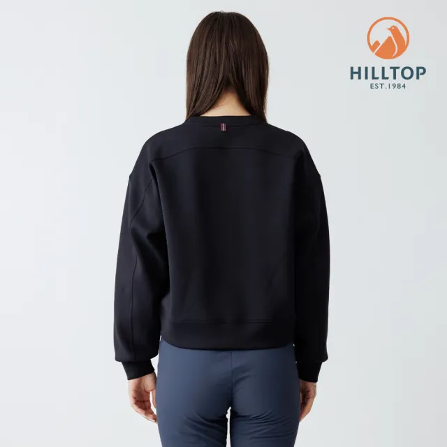 【Hilltop 山頂鳥】momo獨家特談 男女款 吸濕快乾保暖彈性長袖上衣(圓領/V領/胸前LOGO)