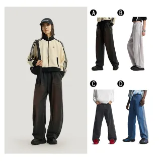 【adidas 愛迪達】運動長褲 闊腿褲 彎刀褲 牛仔褲 男女 A-IA7518 B-IA7519 C-KD1497 D-KD1499 精選四款