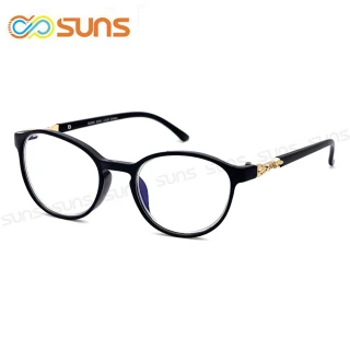 【SUNS】時尚圓框精品鑲鑽老花鏡 濾藍光老花眼鏡 高硬度耐磨鏡片 配戴不暈眩(適合小臉型)