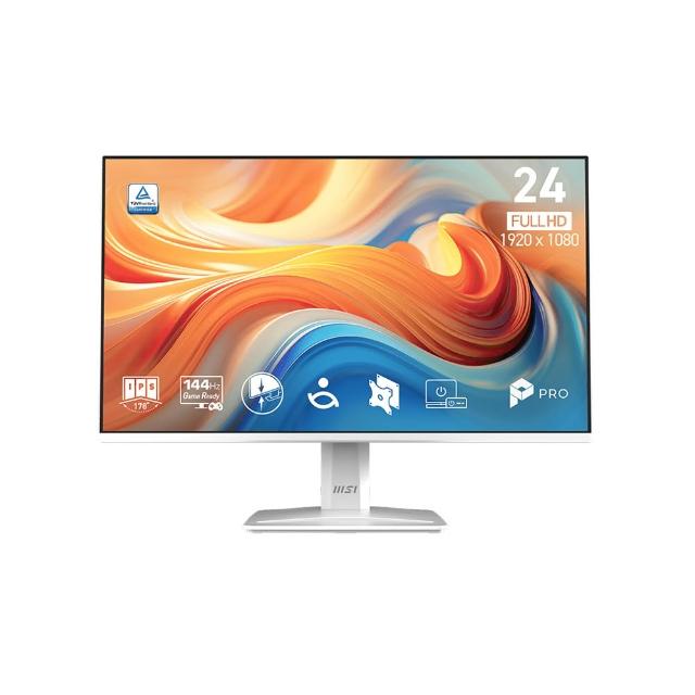 【MSI 微星】MSI 微星PRO MP243W E14-白 平面美型螢幕-24型/FHD/144Hz/1ms/IPS