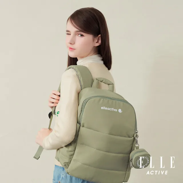 【ELLE ACTIVE】輕量多層收納後背包-綠色(EA25S2FB501-45)