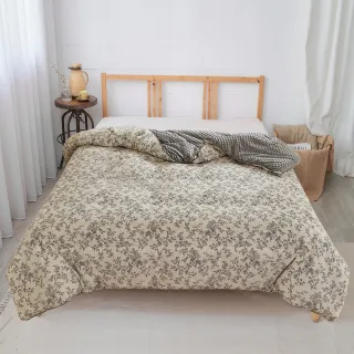【米夢家居】秋冬兩用100%純棉豆豆絨雲朵保暖單人被-加長加厚2.8公斤-韓國流行懶人可水洗被(黑森林)