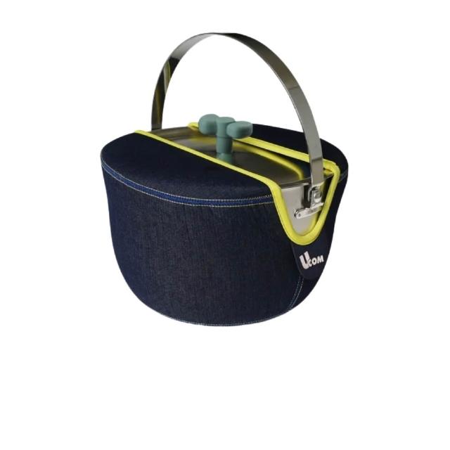【瑞康屋UCOM】牛仔系列 316防溢提鍋22CM(4.3L 附提袋)