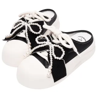 【Ann’S】Ann’S X Sanrio三麗鷗 HELLO KITTY 聯名 可拆蝴蝶結 胖胖圓頭穆勒鞋4cm-黑