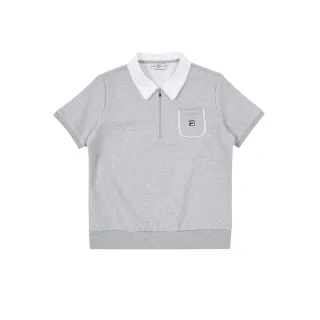 【FILA】女短袖POLO衫-麻灰(5POA-1421-MY)