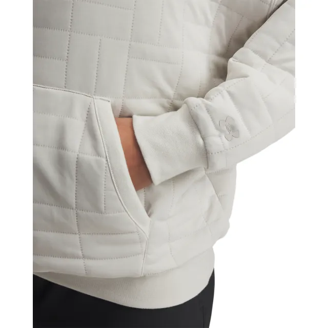 【UNDER ARMOUR】UA 女 Unstoppable Flc Txtr 長袖帽T_6003655-110(白色)